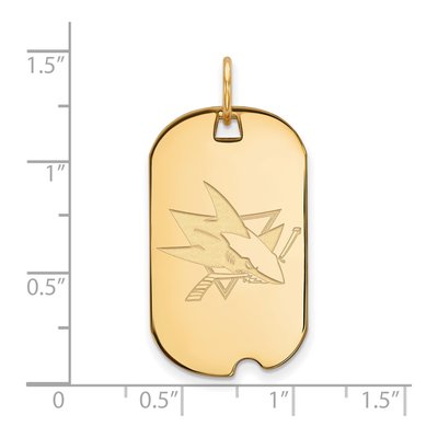 San Jose Sharks Gold-Plated Sterling Silver Dog Tag Pendant – view 2