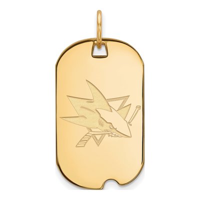 San Jose Sharks Gold-Plated Sterling Silver Dog Tag Pendant