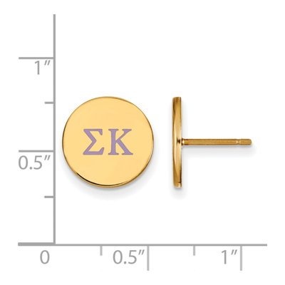 Sigma Kappa Gold-Plated Sterling Silver Sorority Letter Stud Earrings – view 2