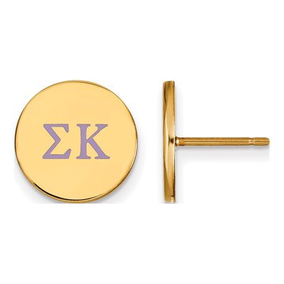 Sigma Kappa Gold-Plated Sterling Silver Sorority Letter Stud Earrings