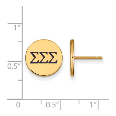Sigma Sigma Sigma Gold-Plated Sterling Silver Tri Sorority Earrings – view 2