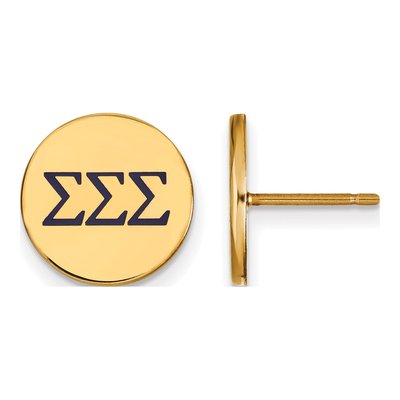 Sigma Sigma Sigma Gold-Plated Sterling Silver Tri Sorority Earrings