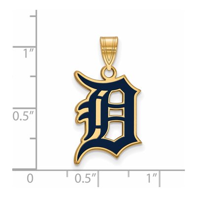 Detroit Tigers Gold-Plated Sterling Silver Large Enamel Pendant – view 2