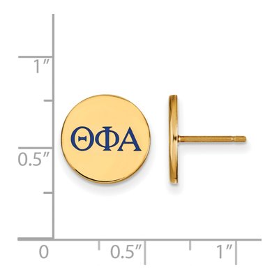 Theta Phi Alpha Gold-Plated Sterling Silver Sorority Enamel Stud Earrings – view 2