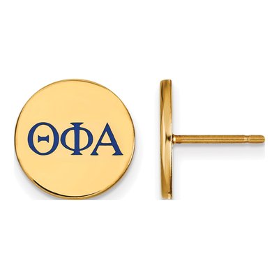 Theta Phi Alpha Gold-Plated Sterling Silver Sorority Enamel Stud Earrings