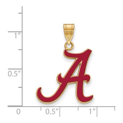 University of Alabama Gold-Plated Sterling Silver Large Letter A Pendant – view 2