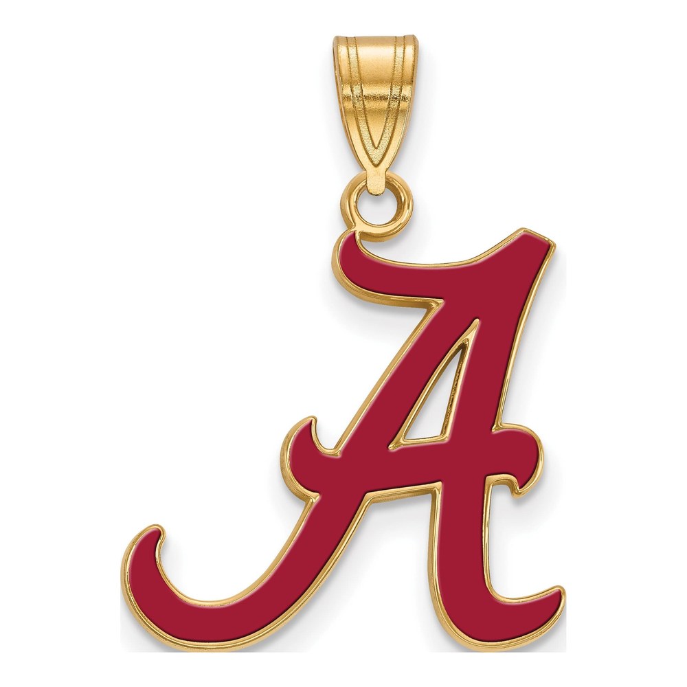 Alabama Letter A Pendant, Gold-Plated Sterling