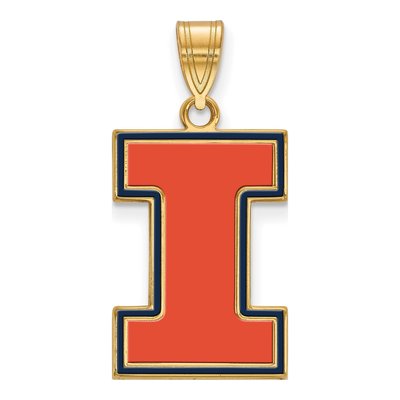 University of Illinois Gold-Plated Sterling Silver Large Letter I Pendant