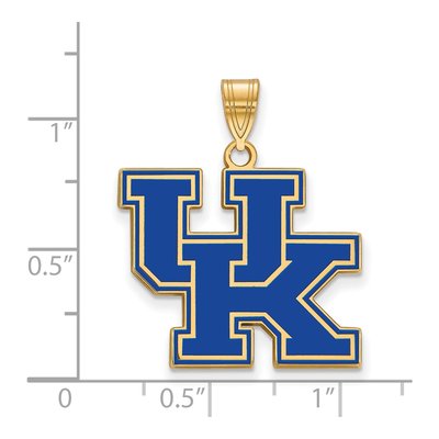 University of Kentucky Gold-Plated Sterling Silver Large Enameled Pendant – view 2