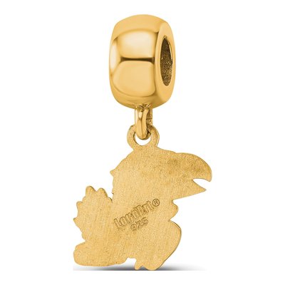 University of Kansas Gold-Plated Sterling Silver Small Of Jayhawk Dangle Bead – view 5