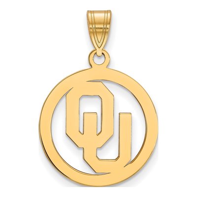 University of Oklahoma Gold-Plated Sterling Silver Medium O-U Pendant