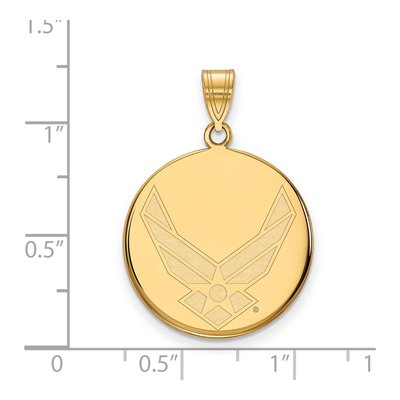 United States Air Force Academy Gold-Plated Sterling Silver U.s Air Large Disc Pendant – view 2