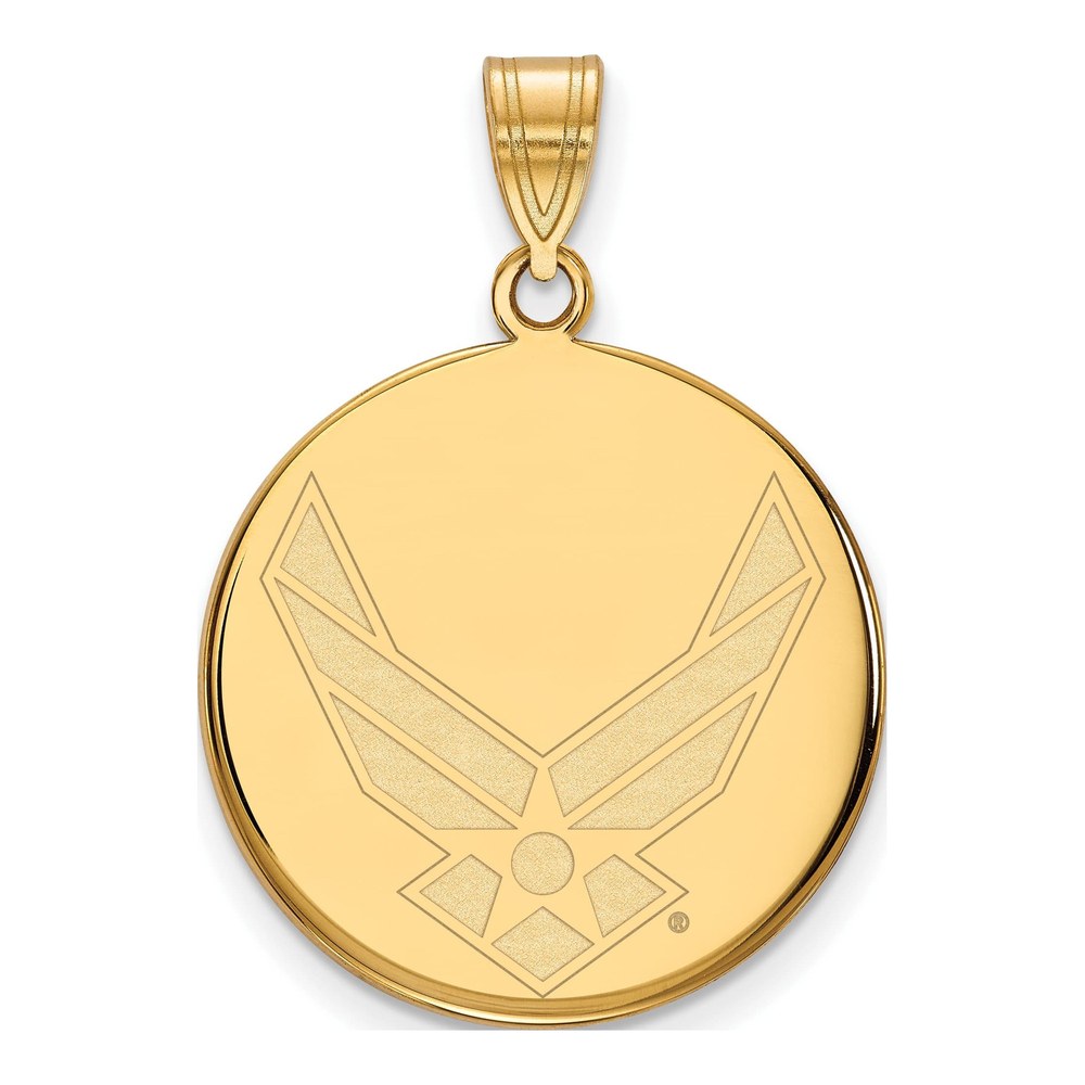 Sterling Silver Gold-Plated Logoart U.s. Air Force Large Disc Pendant