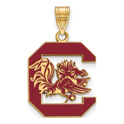 University of South Carolina Gold-Plated Sterling Silver Large Enamel Pendant