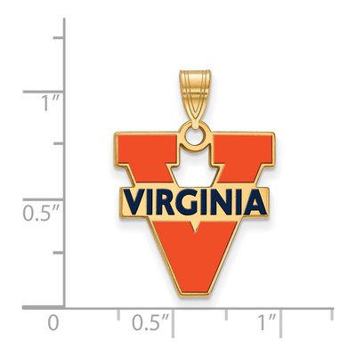 University of Virginia Gold-Plated Sterling Silver Large Enameled Pendant – view 2