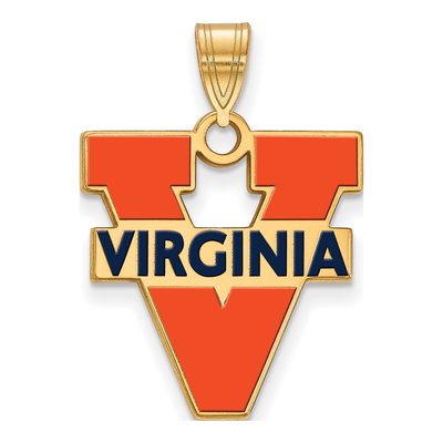 University of Virginia Gold-Plated Sterling Silver Large Enameled Pendant
