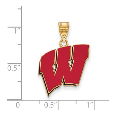 University of Wisconsin Gold-Plated Sterling Silver Large Letter W Pendant – view 2