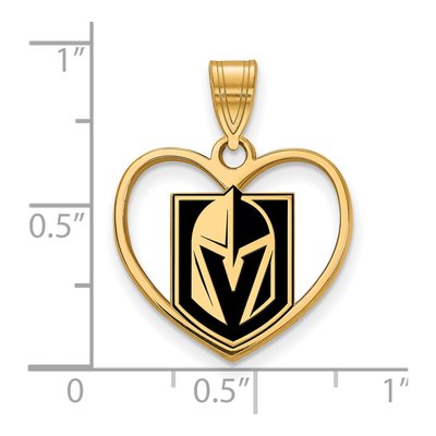 Vegas Golden Knights Gold-Plated Sterling Silver Heart Pendant – view 2