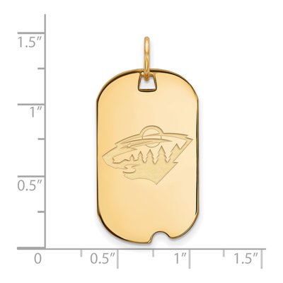 Minnesota Wild Gold-Plated Sterling Silver Dog Tag Pendant – view 2