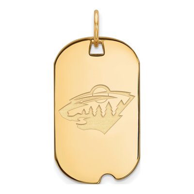 Minnesota Wild Gold-Plated Sterling Silver Dog Tag Pendant