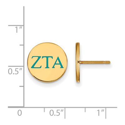 Zeta Tau Alpha Gold-Plated Sterling Silver Sorority Stud Earrings – view 2