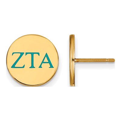 Zeta Tau Alpha Gold-Plated Sterling Silver Sorority Stud Earrings