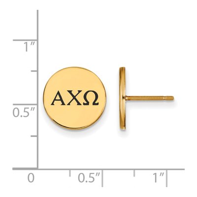 Alpha Chi Omega Gold-Plated Sterling Silver Sorority Letter Stud Earrings – view 2