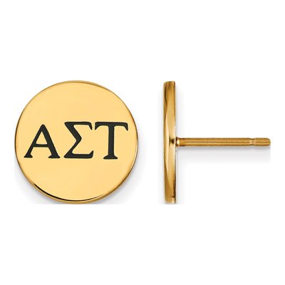 Alpha Sigma Tau Gold-Plated Sterling Silver Sorority Stud Earrings