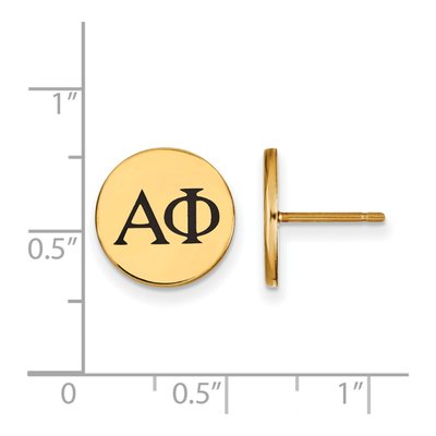 Alpha Phi Gold-Plated Sterling Silver Sorority Stud Earrings – view 2