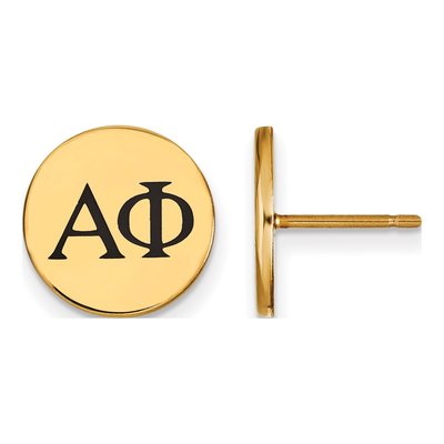 Alpha Phi Gold-Plated Sterling Silver Sorority Stud Earrings