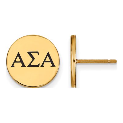 Alpha Sigma Alpha Gold-Plated Sterling Silver Sorority Stud Earrings