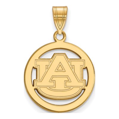 Auburn University Gold-Plated Sterling Silver Medium Circle Pendant