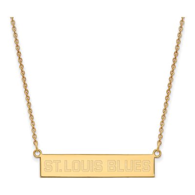 St. Louis Blues Gold-Plated Sterling Silver Bar Necklace