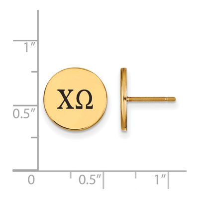Chi Omega Gold-Plated Sterling Silver Sorority Stud Earrings – view 2