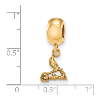 St. Louis Cardinals Gold-Plated Sterling Silver Extra Small Bird Dangle Bead – view 3