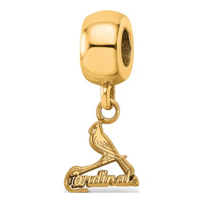 St. Louis Cardinals Gold-Plated Sterling Silver Extra Small Bird Dangle Bead