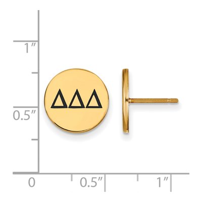 Delta Delta Delta Gold-Plated Sterling Silver Tri Sorority Stud Earrings – view 2