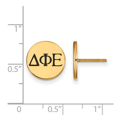 Delta Phi Epsilon Gold-Plated Sterling Silver Sorority Stud Earrings – view 2
