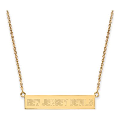 New Jersey Devils Gold-Plated Sterling Silver Bar Necklace