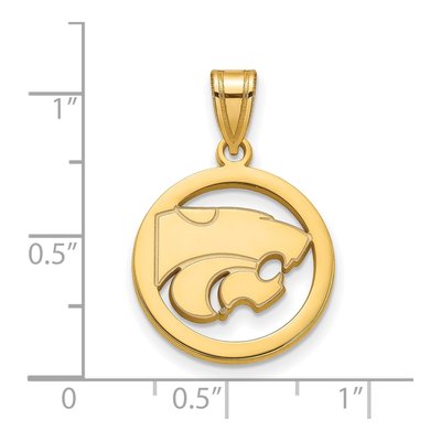 Kansas State University Gold-Plated Sterling Silver Medium Wildcat Pendant – view 3