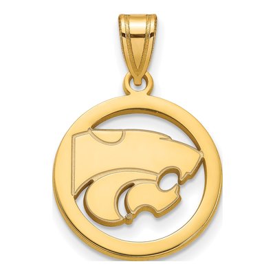 Kansas State University Gold-Plated Sterling Silver Medium Wildcat Pendant