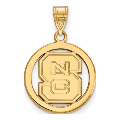 North Carolina State University Gold-Plated Sterling Silver Medium NC Wolfpack Pendant