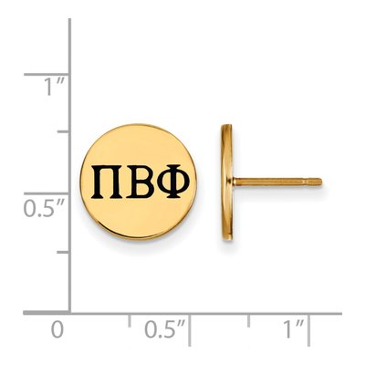 Pi Beta Phi Gold-Plated Sterling Silver Sorority Stud Earrings – view 2