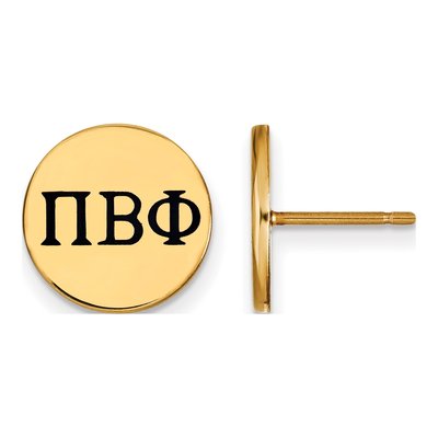 Pi Beta Phi Gold-Plated Sterling Silver Sorority Stud Earrings