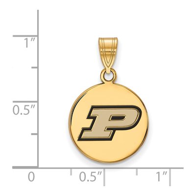 Purdue University Gold-Plated Sterling Silver Medium Enameled Letter P Pendant – view 2