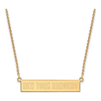 New York Rangers Gold-Plated Sterling Silver NY Bar Necklace