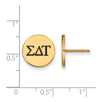 Sigma Delta Tau Gold-Plated Sterling Silver Sorority Stud Earrings – view 2