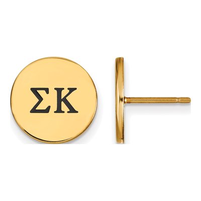 Sigma Kappa Gold-Plated Sterling Silver Sorority Stud Earrings