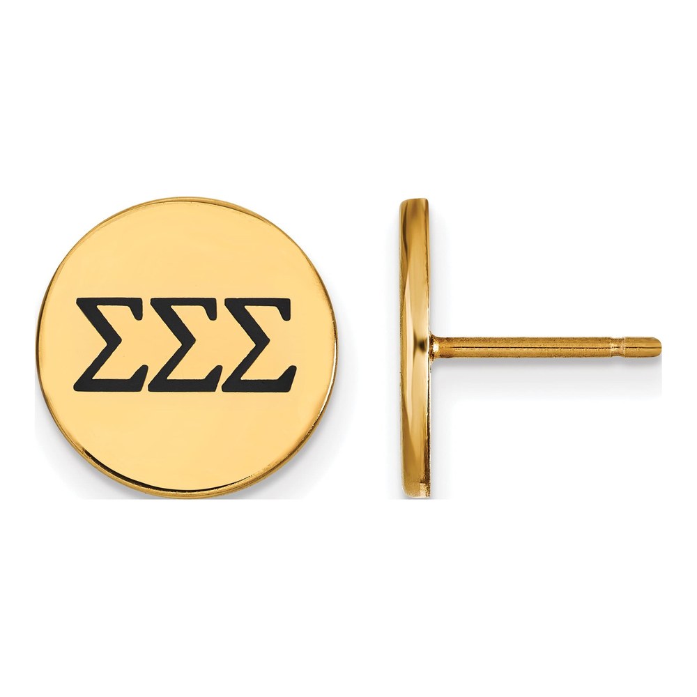 Sigma Sigma Sigma Gold-Plated Sterling Silver Earrings