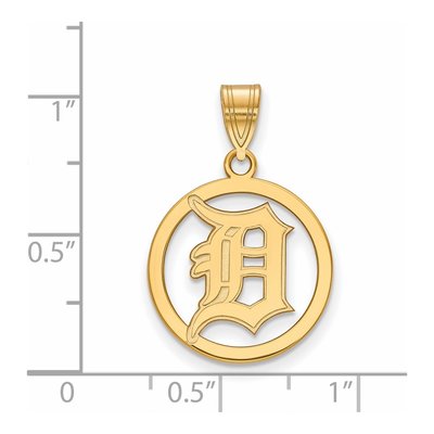Detroit Tigers Gold-Plated Sterling Silver Small Circle Pendant – view 2